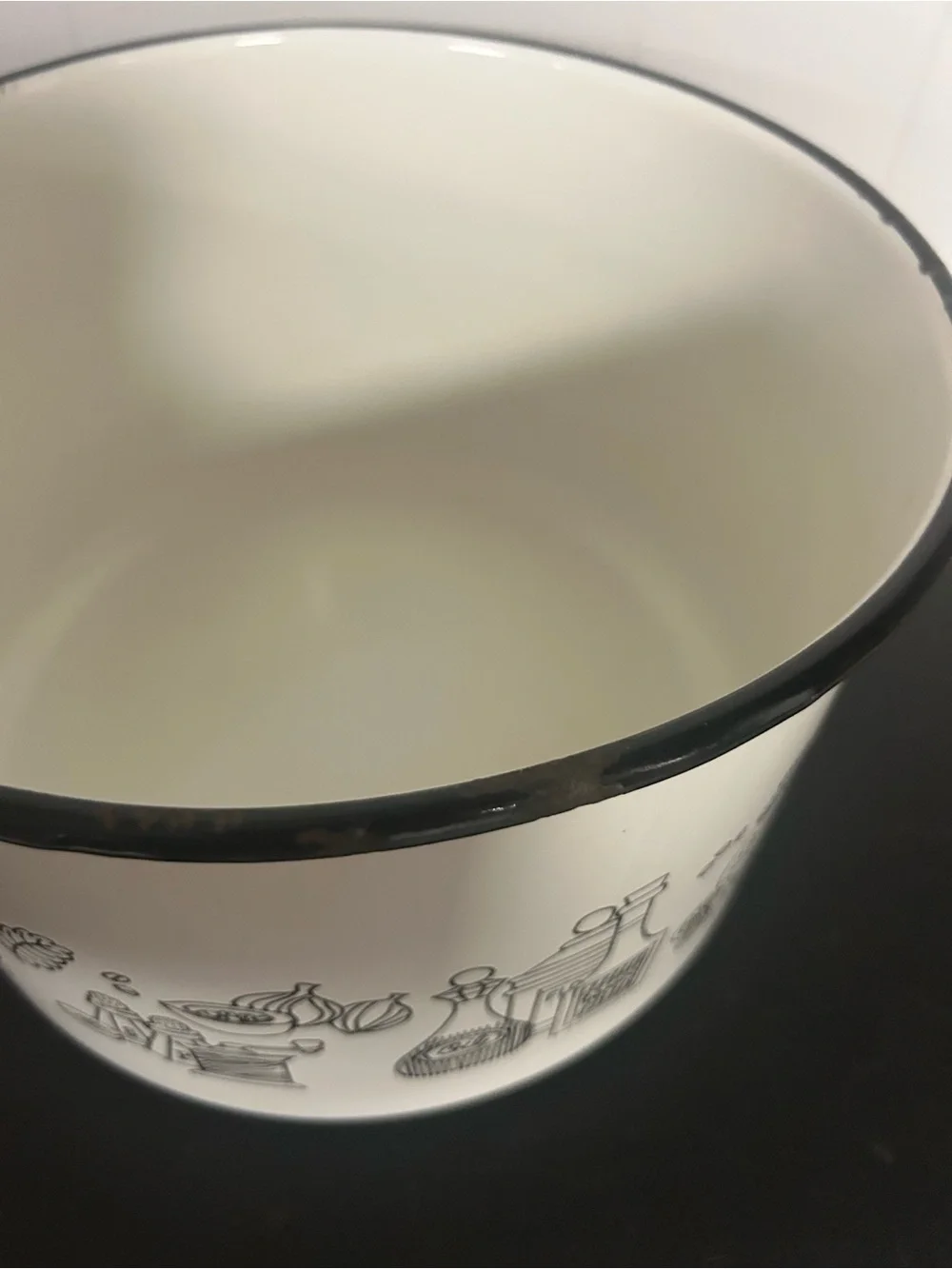 Vintage Ceramic-Met retro enamel lidded stock pot 1960 1970